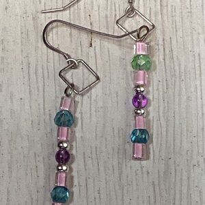 🍒 Dangle Handcrafted  With Swarovski Crystal Earrings W/ 925 Hooks🐥